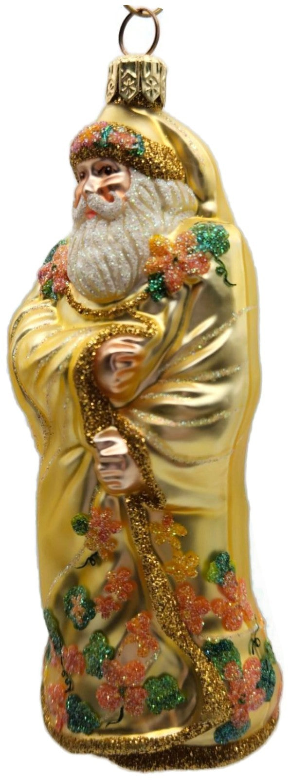 Patricia Breen Redoute Santa Nasturtiums Gold Spring Christmas Ornament 21258