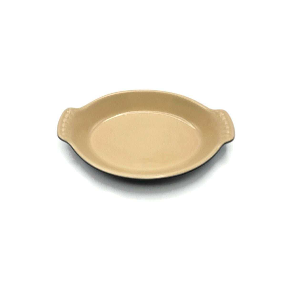 Le Creuset Heritage Petite Au Gratin Baking Dish Beige Black Oval Stoneware 6 oz1