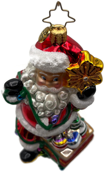 Christopher Radko 2014 Shiny Brite Santa Glass Christmas Ornament 10175771