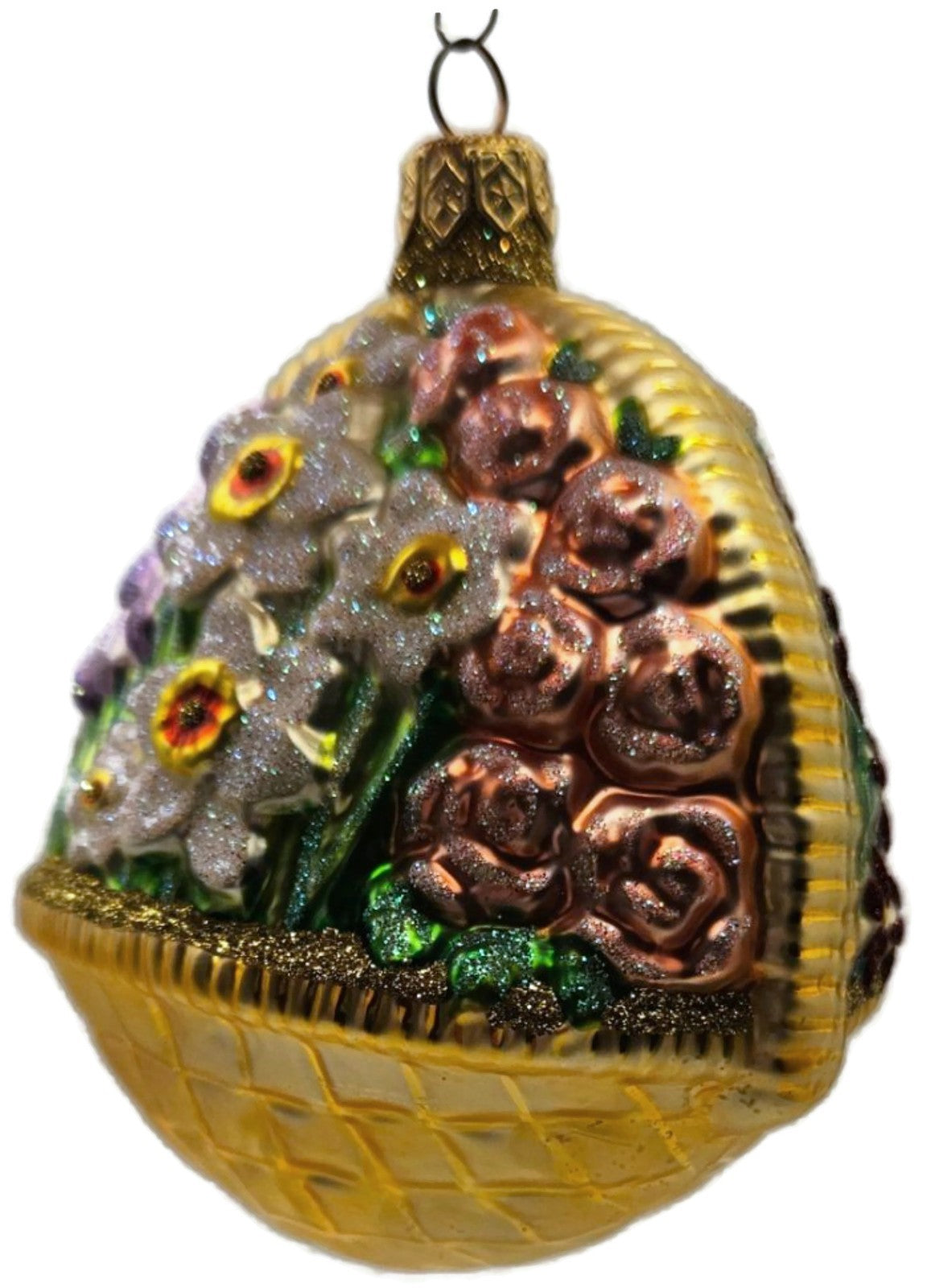 Patricia Breen Flowers For My Love Purple Tulip Gold Basket Spring Ornament 96138