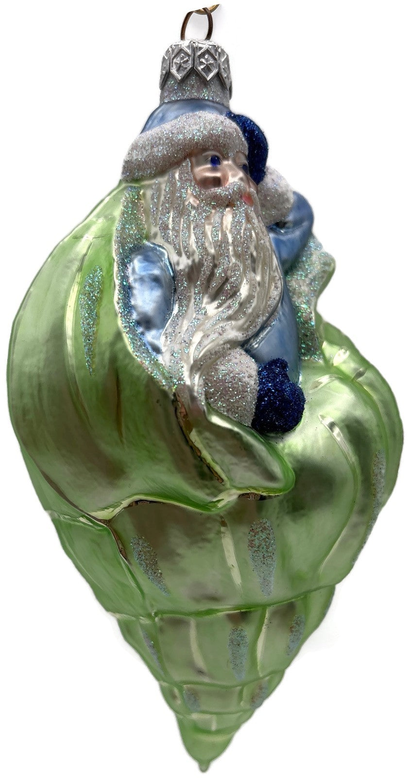 Patricia Breen Coastal Santa Green Seashell Aquatic Christmas Ornament 97101