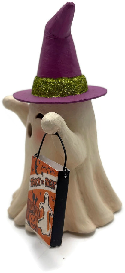 Bethany Lowe Halloween Witchy Ghost With Treat Bag TF3241 Hand Painted7