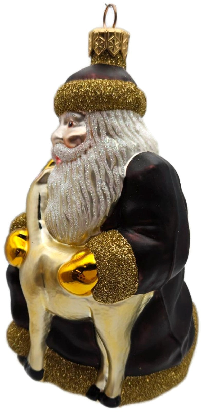 Patricia Breen Santa and Sarenka Bordeaux Santa Reindeer Christmas Ornament 98387