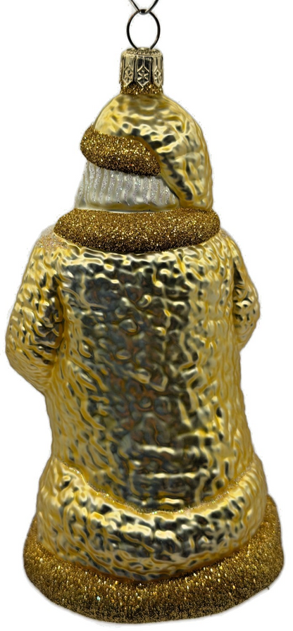 Patricia Breen Lost And Found Gold Santa Lamb Glass Christmas Tree Ornament 20224