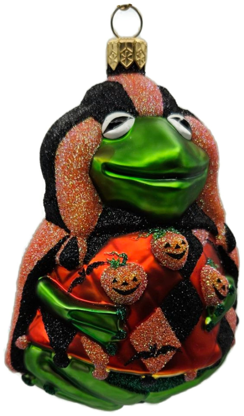 Patricia Breen Yorick Frog Halloween Orange Pumpkins Christmas Ornament 20467