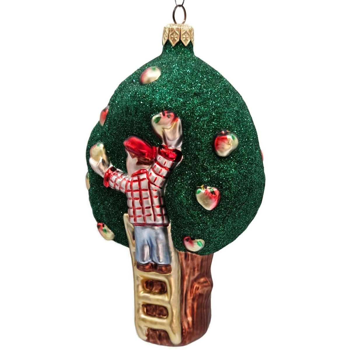 Patricia Breen Apple Tree Boy Red Shirt Matte Ladder Christmas Ornament 95471