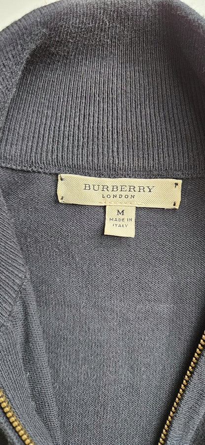 Burberry London Nova Check Full Zip Funnel Neck Cardigan Black Women's M Italy9