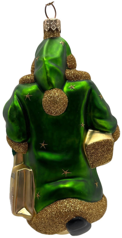 Patricia Breen City Santa Claus Green Ethnic Gold Stars Christmas Ornament 20085