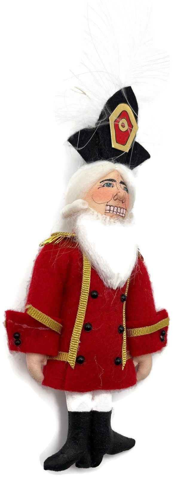 Gladys Boalt Nutcracker Red Coat Fabric Christmas Tree Ornament Signed Handmade7