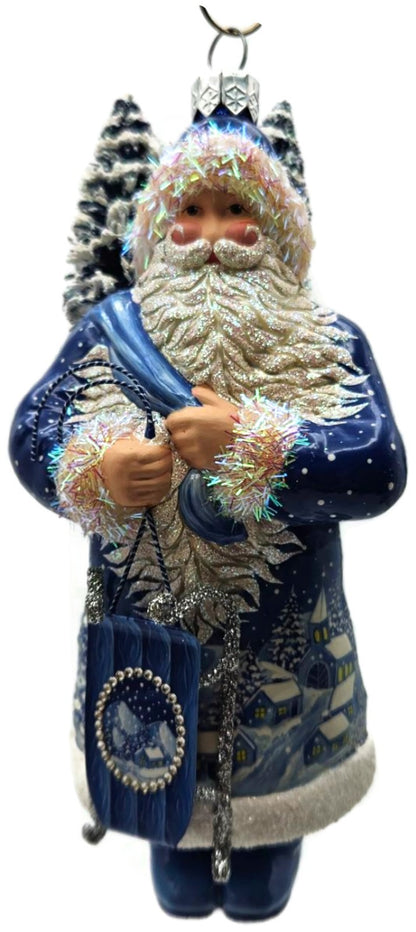 Patricia Breen Oakley Claus Blue Midnight Sleigh Christmas Tree Ornament 34320