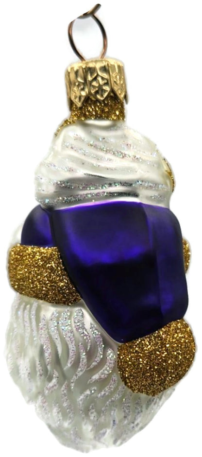 Patricia Breen Merry Olde Elf Purple Santa Head Stars Christmas Ornament 98296
