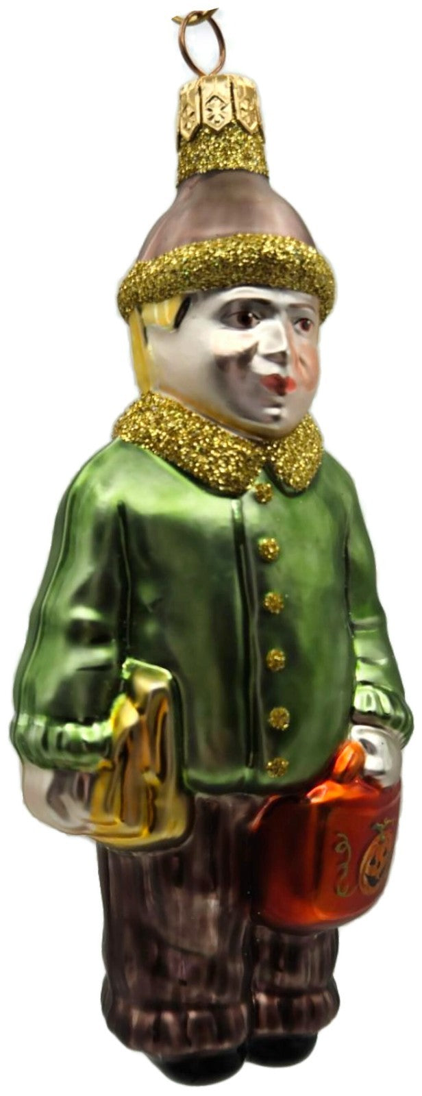 Patricia Breen Henry's First Day of School Green Brown Glass Ornament 97190