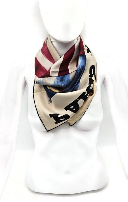 Chanel Paris Dallas Pre Fall Collection American Flag 26" Square Silk Scarf5