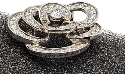 Chanel Fil de Camelia Diamond 14K Pendant and 18K White Gold Necklace Chain4