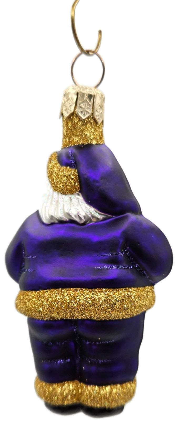 Patricia Breen Miniature HO HO HO Purple Santa Christmas Tree Ornament 99453