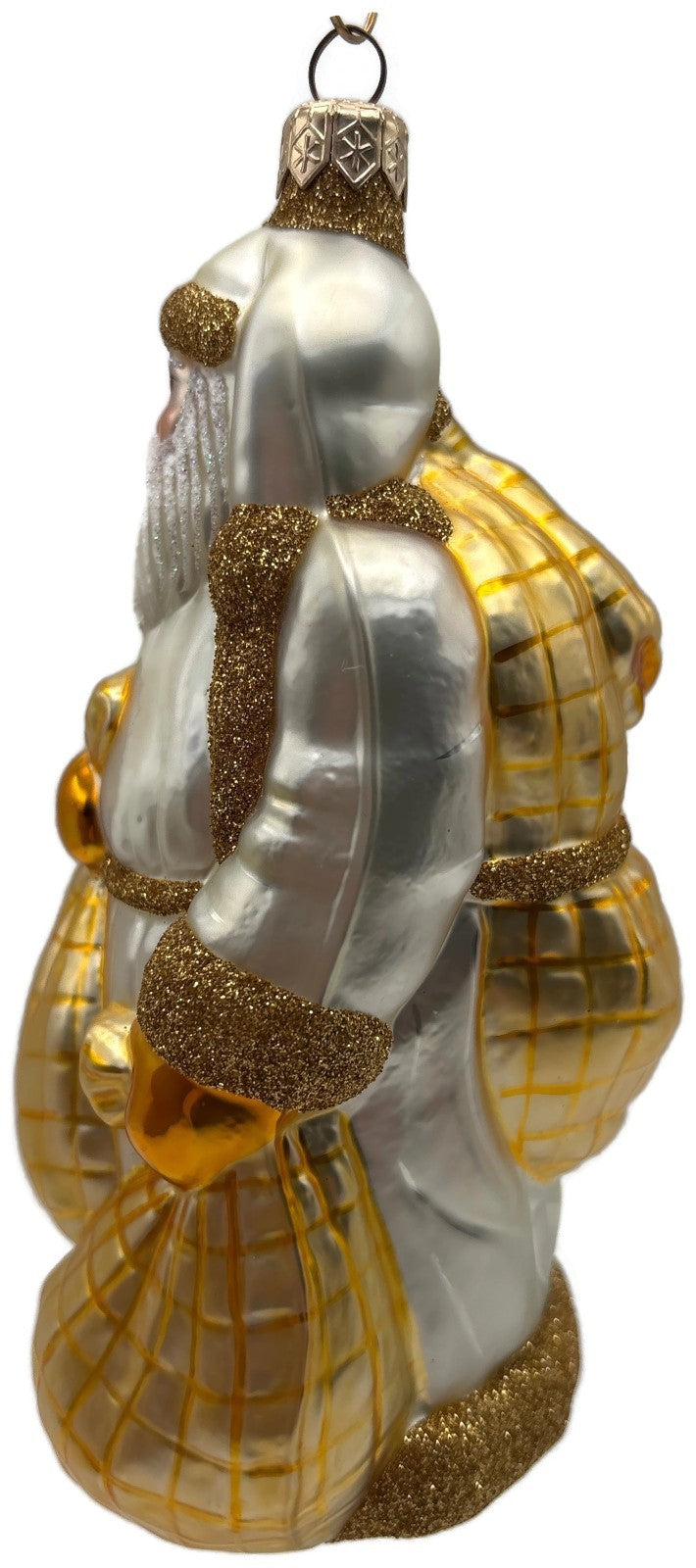 Patricia Breen Laden With Love Pearl Gold Santa Claus Christmas Ornament 98266