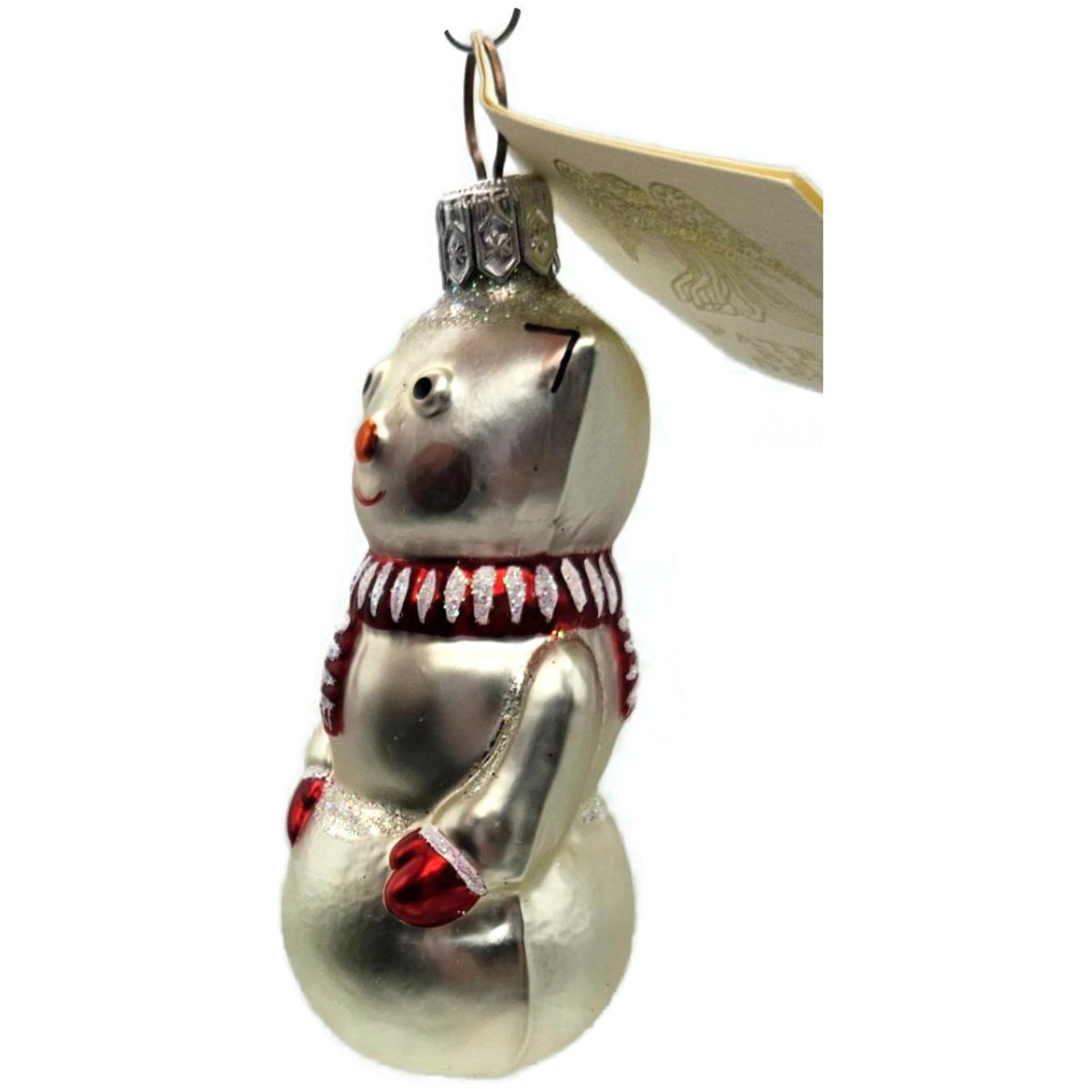 Patricia Breen Snowcat With Red Striped Scarf Pearl Christmas Tree Ornament 95268