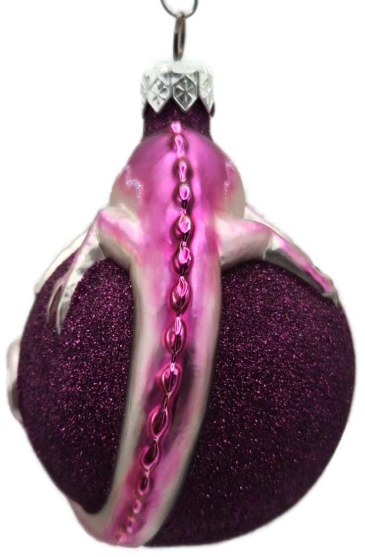 Patricia Breen Chameleon Fuchsia Glittered Christmas Ornament Milaegers 99043