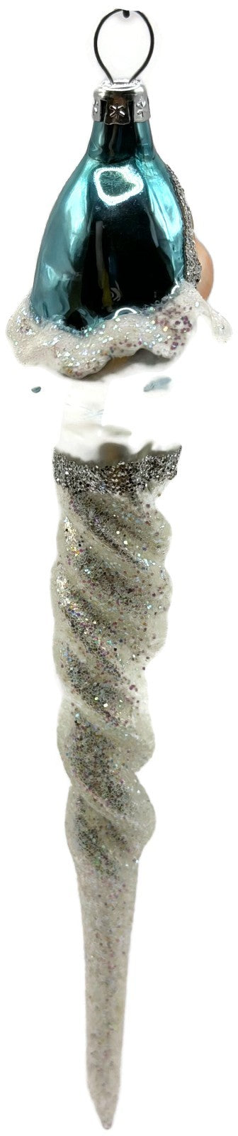 Christopher Radko Jack Frost Twisted Icicle Glass Christmas Ornament 93 333 06