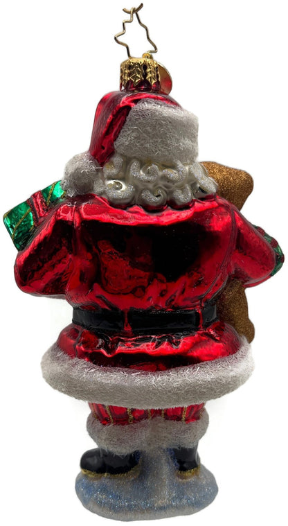 Christopher Radko 2021 The Gift of Teddy Santa Bear Glass Ornament 10206178