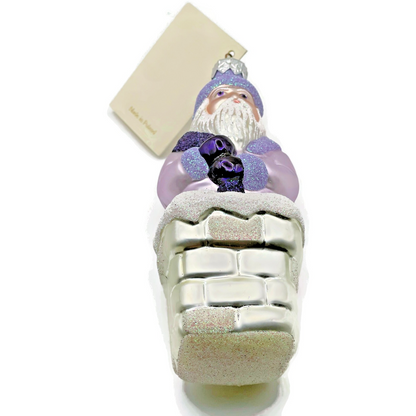 Patricia Breen Here Comes Santa Claus Lavender Chimney Christmas Ornament 962511