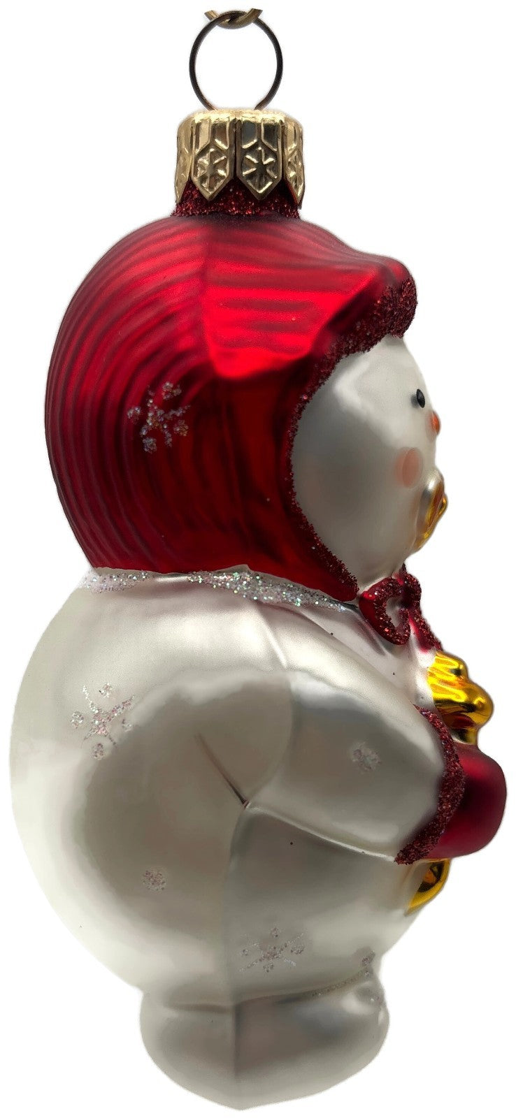 Patricia Breen Snowbaby Red Snowflakes Glass Snowman Christmas Ornament 99362