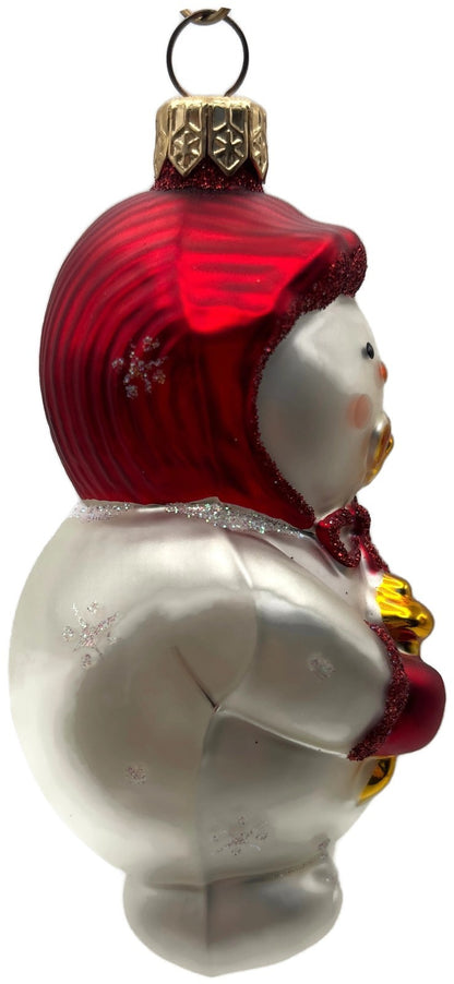 Patricia Breen Snowbaby Red Snowflakes Glass Snowman Christmas Ornament 99362