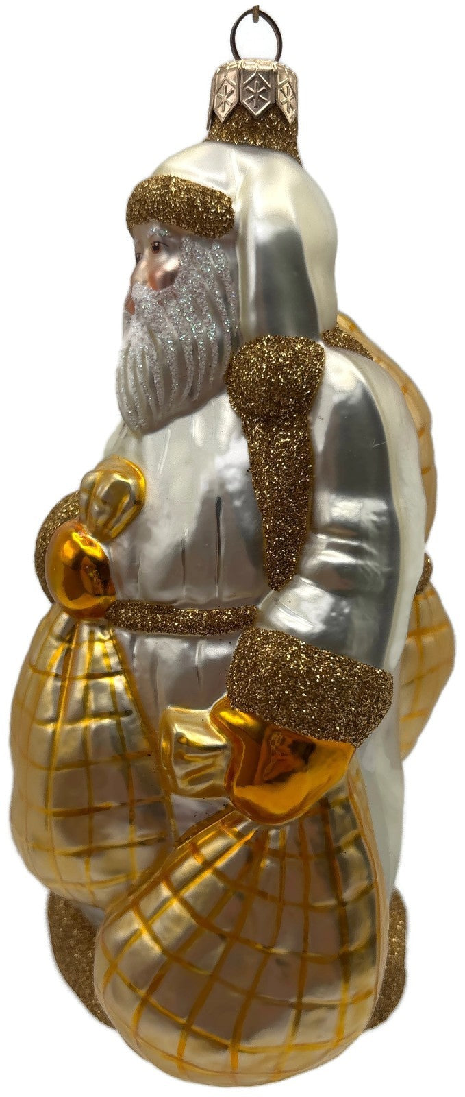 Patricia Breen Laden With Love Pearl Gold Santa Claus Christmas Ornament 98267