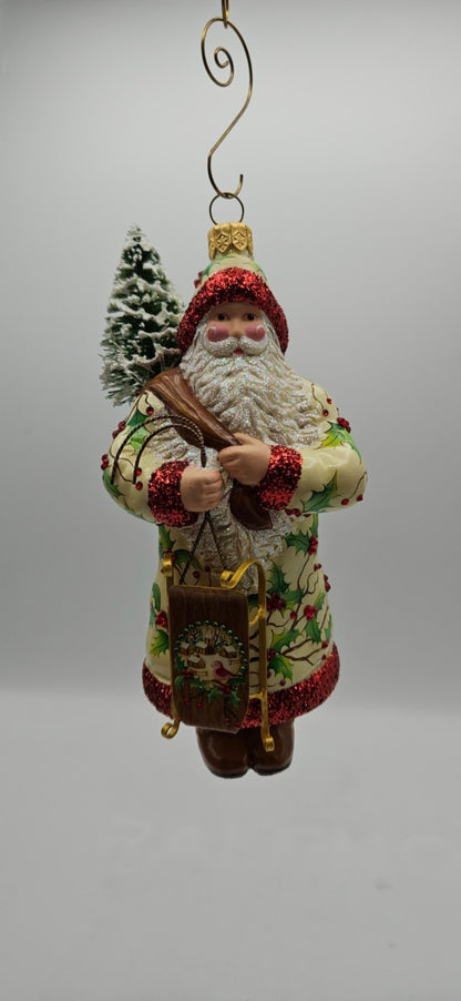 Patricia Breen Oakley Claus Cream Holly Santa Christmas Ornament 343210