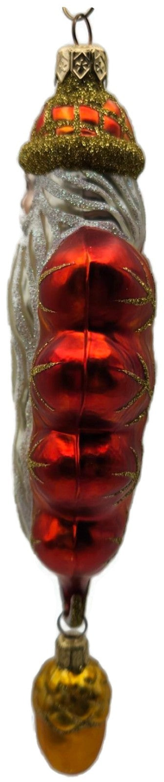 Patricia Breen Oak Leaf Santa Orange Matte Fall 2 Part Christmas Ornament 97326