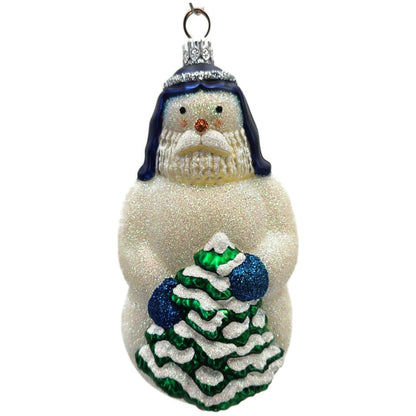 Patricia Breen Snow Joseph Blue Glittered Green White Christmas Ornament 20190