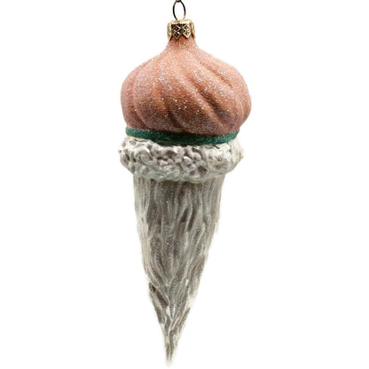 Patricia Breen Minsk Santa Claus Head Peach Glitter Christmas Ornament 96358