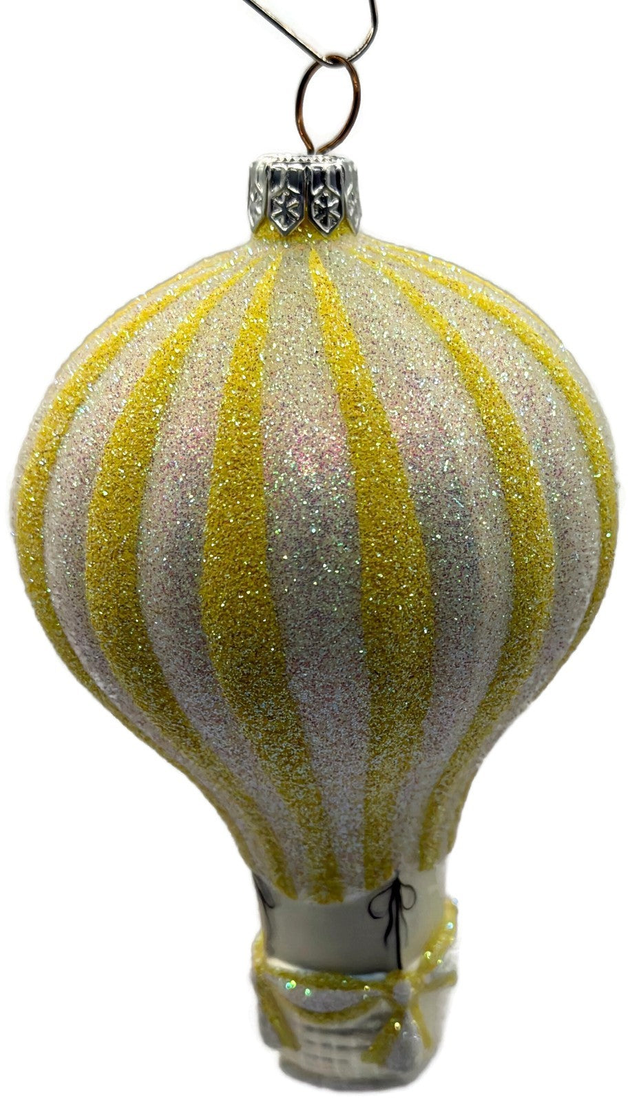 Patricia Breen Petite Balon Lemon Hot Air Balloon Yellow Striped Ornament 21217
