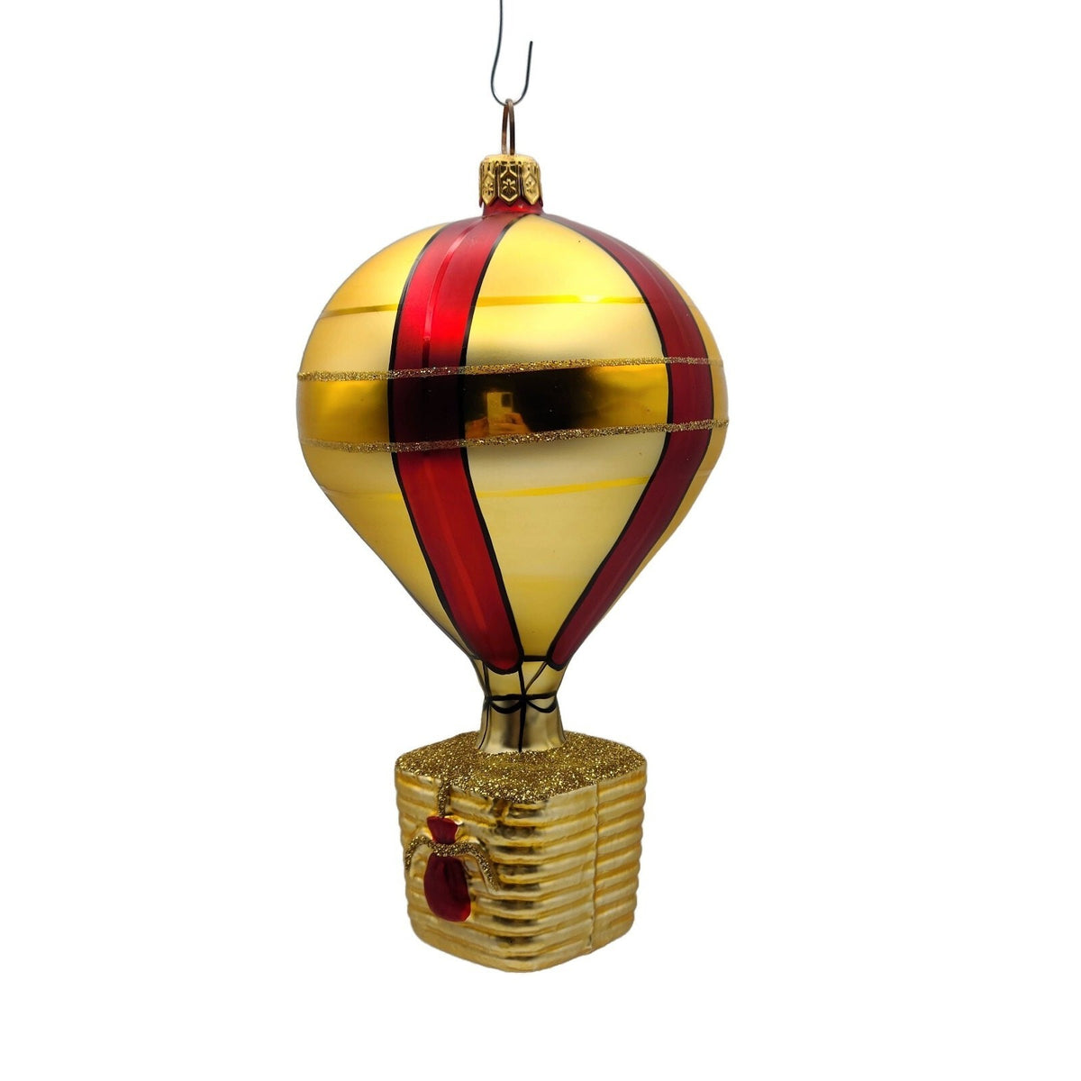 Patricia Breen Versailles Balloon Plaid Gold Signed Christmas Tree Ornament 95114
