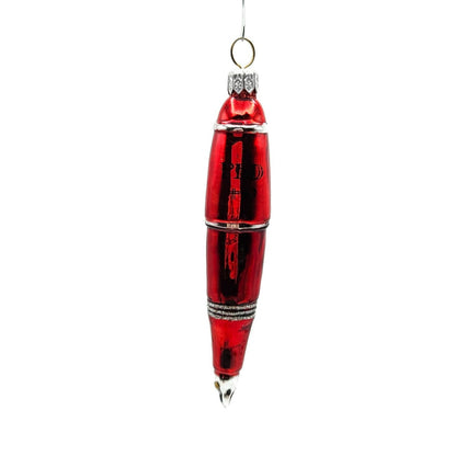 Patricia Breen Pen Red Letter Day Glittered Christmas Holiday Ornament 2400CATZ2