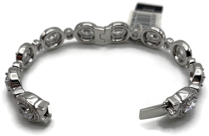 Nadri Crystal Halo CZ Line Bracelet Rhodium 7in NWT Nordstrom MSRP $1902
