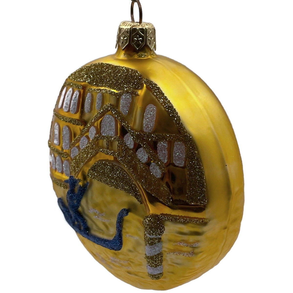 Patricia Breen Venice At Dusk Italy Gold Medallion Christmas Ornament 9700SLAM1