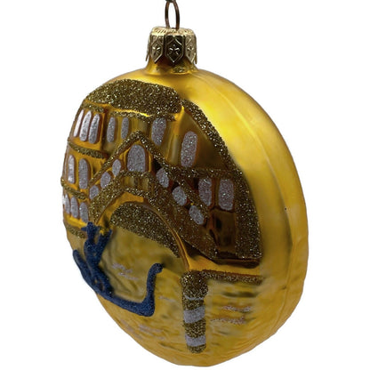 Patricia Breen Venice At Dusk Italy Gold Medallion Christmas Ornament 9700SLAM1