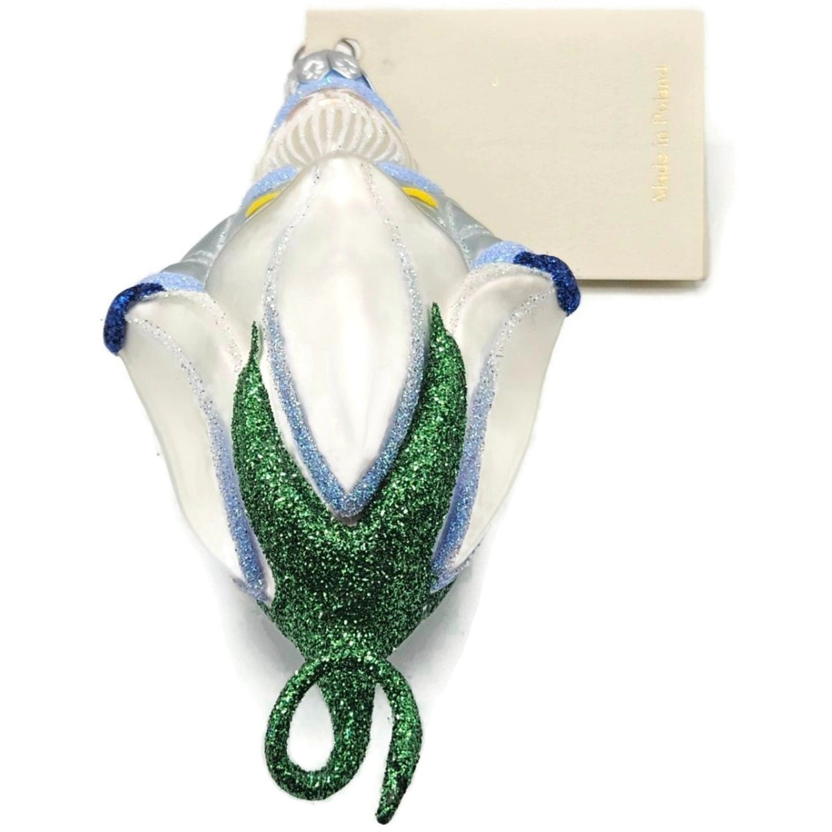 Patricia Breen Bluebell Santa Glittered Snowflake Spring Christmas Ornament 999510