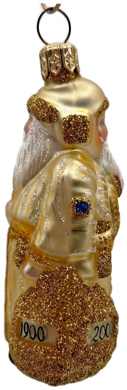 Patricia Breen Miniature Millennium Santa Gold Christmas Tree Ornament 99483