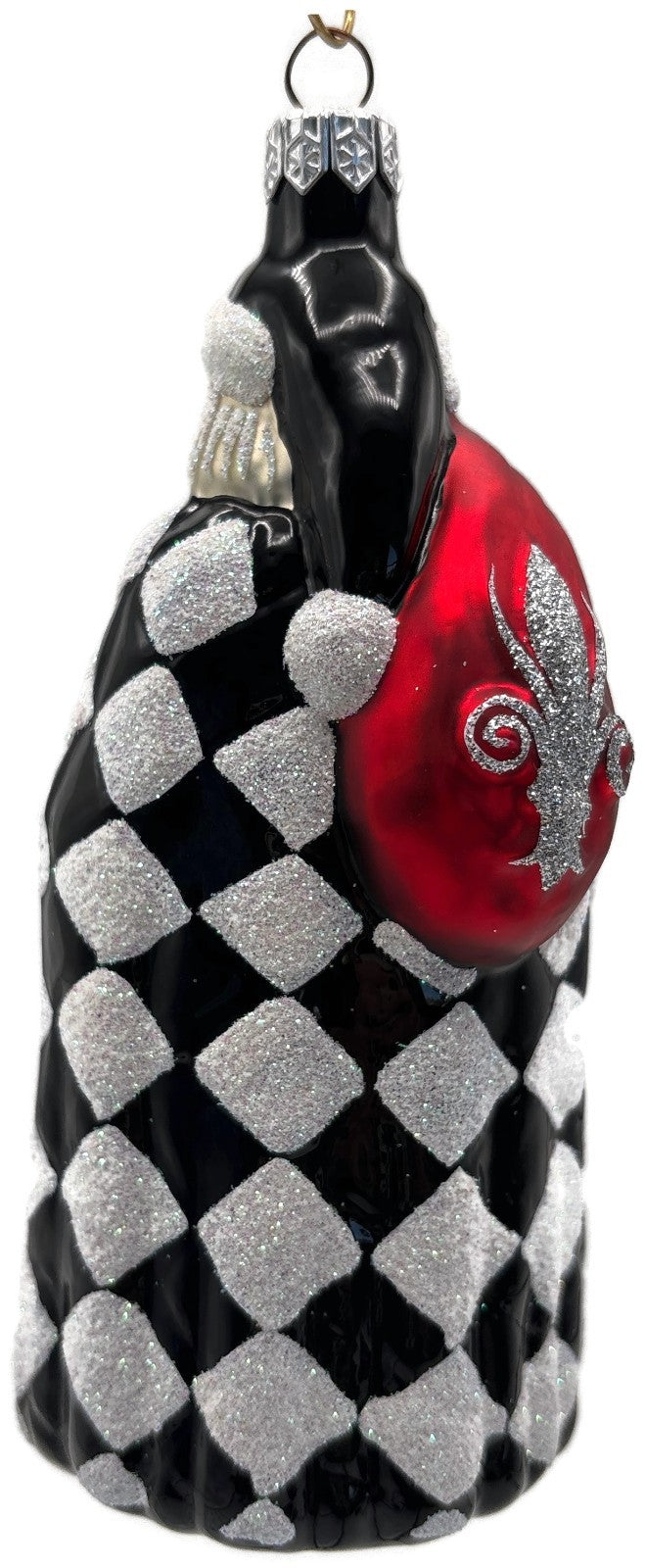 Patricia Breen Saint Louis Santa Black White Diamond Christmas Ornament 97373