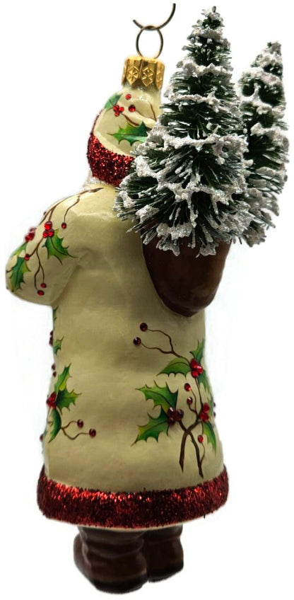 Patricia Breen Oakley Claus Cream Holly Santa Christmas Ornament 34325