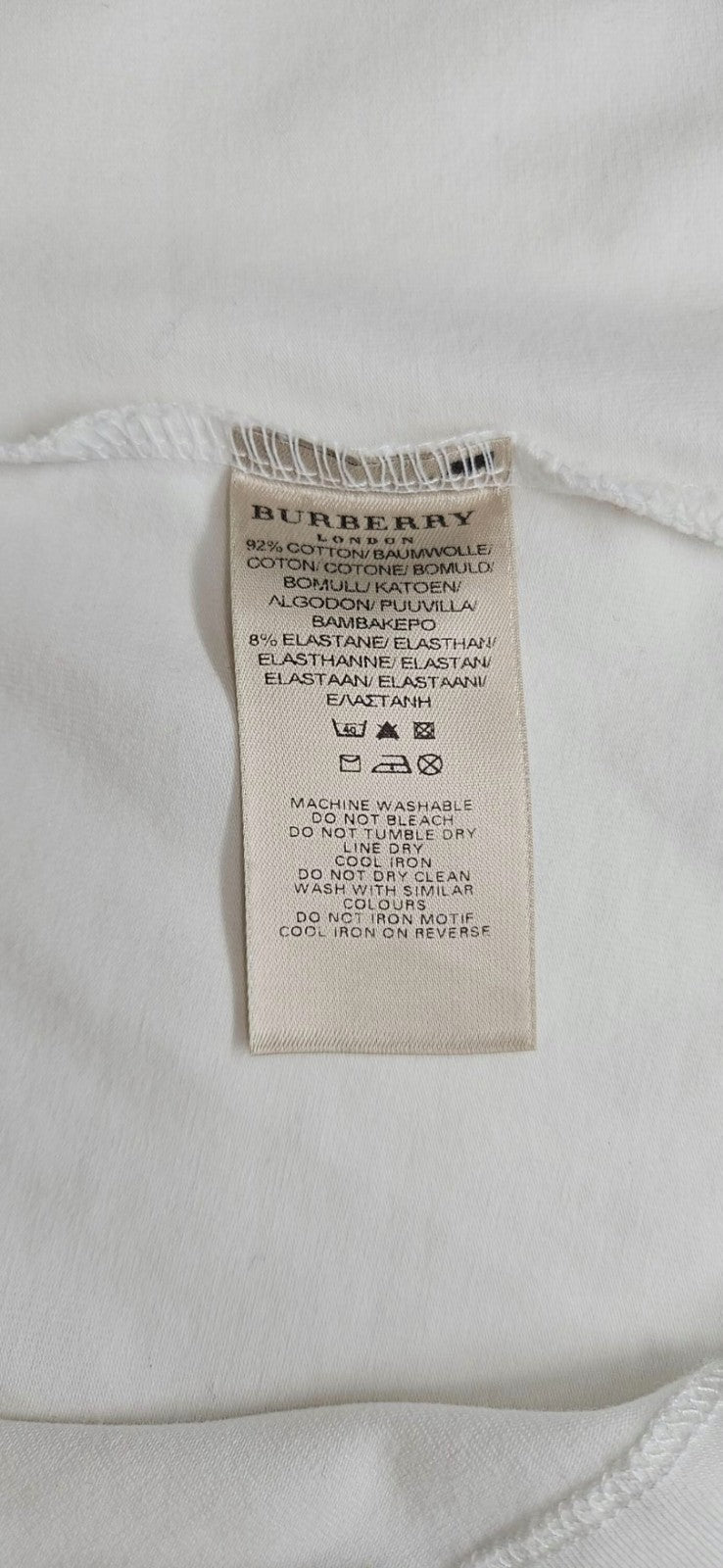 Burberry London Cream Ivory Check Trim Scoop Neck 3/4 Sleeve Top Women's Medium11