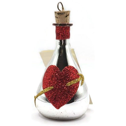 Patricia Breen Love Elixir Glitter Heart Bottle Valentines Holiday Ornament 97249