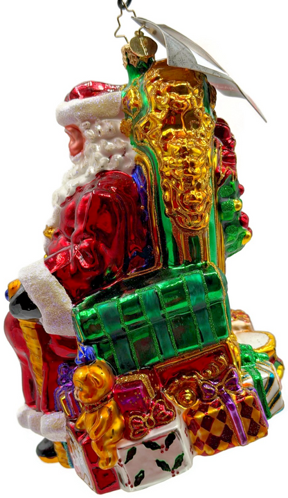 Christopher Radko Worth The Wait Sitting Santa Claus Christmas Ornament 101651710