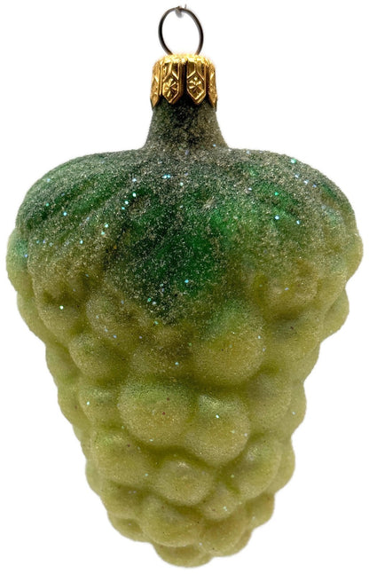 Christopher Radko 1997 Green Grapes Frosted Glass Christmas Ornament 97 112 00
