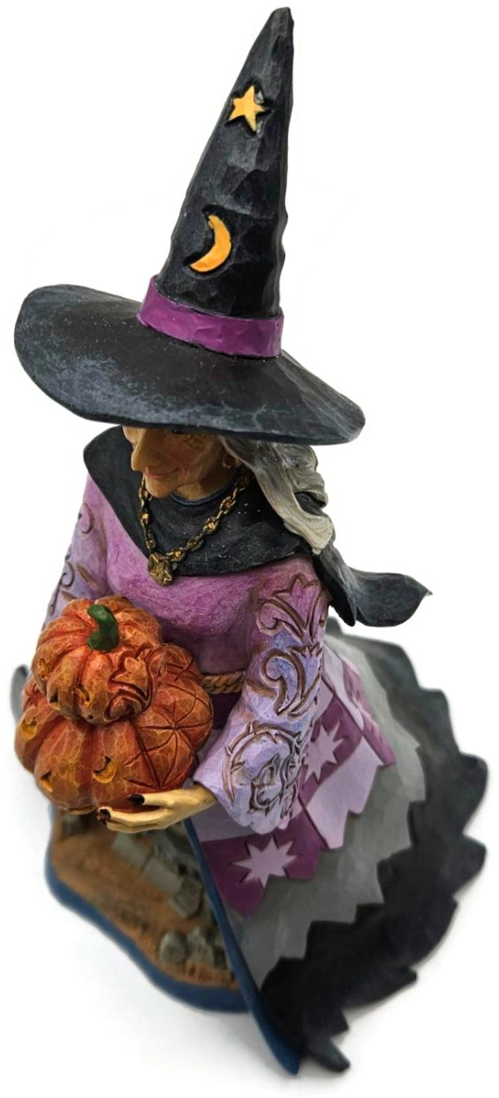 Jim Shore Spellbinding Smiles Halloween Witch Holding Pumpkin LED Lit Figurine9