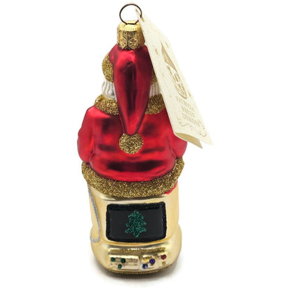 Patricia Breen Cyberspace Santa Red Gold Silver Mouse Christmas Ornament 97118