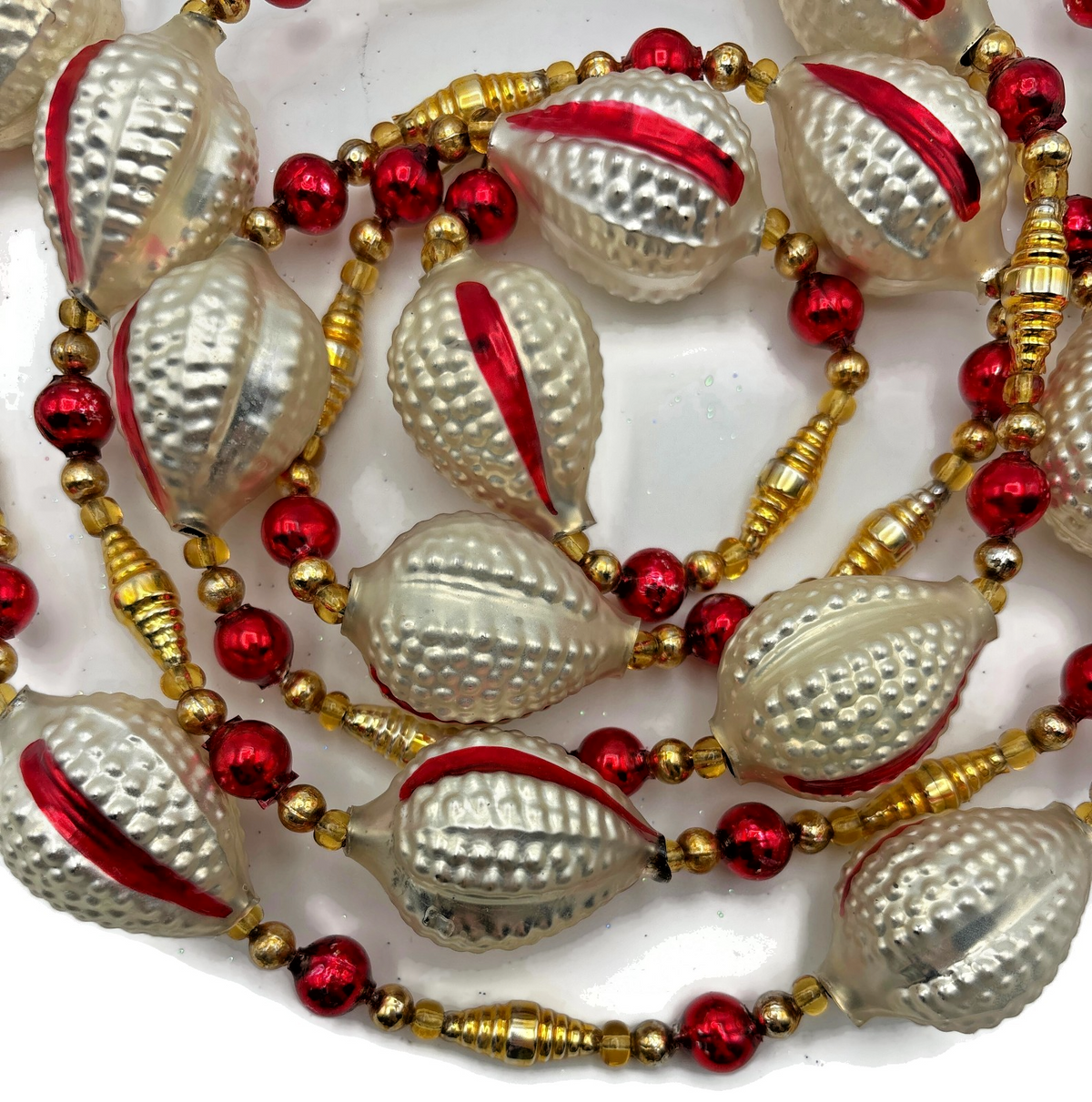 Christopher Radko Twelfth Night Beaded Silver Gold Christmas Garland 92 231 04