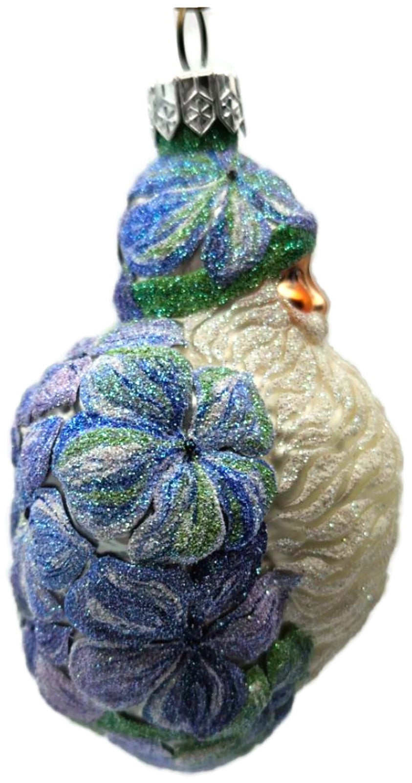 Patricia Breen Heart for Henry Blue Purple Flower Santa Spring Ornament 24153
